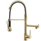 Torneira de cozinha AIMADI Brushed Gold com pulverizador suspenso