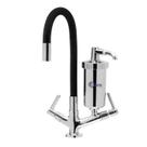 Torneira de Cozinha com Filtro Gourmet Bica Flexível Móvel Emborrachada Preta Black Bancada Mesa Pia