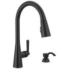 Torneira de cozinha Delta Boyd Matte Black com pulverizador 19893Z-BLSD-DST Torneira de cozinha Delta Boyd Matte Black com pulverizador 19893Z-BLSD-DST