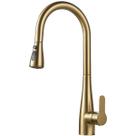 Torneira de Cozinha Ducha Extensível Monocomando Dourada Escovada