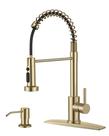 Torneira de cozinha FORIOUS Gold em aço inoxidável com dispensador de sabão