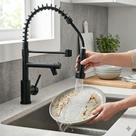 Torneira De Cozinha Gourmet Alça Única Com Extensor De Spray Tubo De Água Flexível Superior