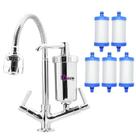 Torneira de Cozinha Gourmet Filtro Bica Móvel Flexível Chuveirinho Bancada Mesa + 4 Refil Vela Extra Torneira de Cozinha Gourmet Filtro Bica Móvel Flexível Chuveirinho Bancada Mesa + 4 Refil Vela Extra