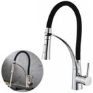 Torneira de Cozinha Gourmet Flexível de Silicone Monocomando 50cm Preta Domum