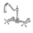 Torneira de cozinha Kingston Brass Heritage Bridge em cromo polido