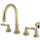 Torneira de cozinha Kingston Brass NuFrench Deck Mount com pulverizador