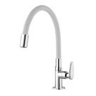 Torneira De Cozinha Mesa Bica Alta Flexível 1/4 De Volta Allure Mouve Viqua - Branco Metalizado
