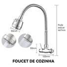 Torneira de Cozinha Modo Duplo de Mesa em Aço Inoxidável Acabamento Preto Fosco Bica Giratória OEM