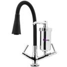 Torneira de Cozinha Pia com Filtro Gourmet Bancada Mesa Emborrachada Bica Cone Preto Black