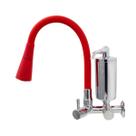 Torneira De Cozinha Vermelho Gourmet de Parede Inox Com Filtro Cromado Flexível Bico Arejador Duplo Jato Vermelho