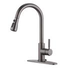 Torneira de cozinha WEWE em aço inoxidável preto com pulverizador suspenso