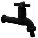 Torneira De Jardim Longa Lavanderia Tanque De Bico Mangueira Em Abs Acabamento Fosco Preto Black De 1/2X3/4 Design Resistente Funcional Moderna
