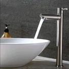 Torneira de Mesa para Banheiro Comprida-Prata Monocomando para Bancada em Aço Inoxidável Preto OEM