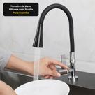 Torneira de Mesa Silicone com Ducha Para Cozinha - Preta