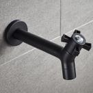 Torneira de Parede Cozinha Banheiro Lavabo Jardim Lavanderia Manopla em Flor Aço Inoxidável Preta