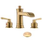 Torneira de pia de banheiro Fapully Brushed Gold 8 polegadas e 3 furos