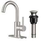 Torneira de pia de banheiro FORIOUS Brushed Nickel com dreno de 360