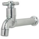 Torneira De Pia Parede Tanque Area De Serviço Longa 100% ABS Cromado De 16 cm 1/4" De Volta Mecanismo Com Arejador Iguatemi