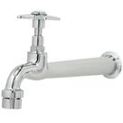Torneira De Pia Parede Tanque Area De Serviço Longa 100% Metal Cromado De 18 cm 1/4" De Volta Mecanismo Com Arejador Iguatemi