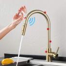 Torneira de sensor de torneiras de cozinha com Smart Touch Control dourada Torneira de sensor de torneiras de cozinha com Smart Touch Control dourada
