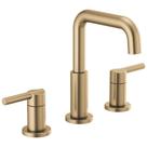 Torneira Delta Nicoli Brushed Gold, 3 furos, 8 polegadas, ampla