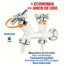 Torneira Dupla Cromada para Tanque, Jardim com Bico pra Mangueira 19 cm Torneira Dupla Cromada para Tanque, Jardim com Bico pra Mangueira 19 cm