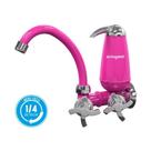 Torneira filtro AcquaBios Bica Movel Rosa Quadriseta 1/4''