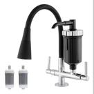 Torneira Filtro Gourmet Cozinha Bancada Cone Preto 2 Refil