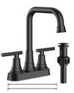 Torneira FORIOUS RV Matte Black 4" Centerset com 2 alças