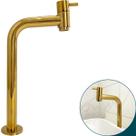 Torneira Fria Dourada Inox 304 Bica Alta 90 Graus 1/4 de Volta Pia Banheiro Torneira Simples 90º Para Cuba De Sobrepor Bancada Lavabo Lavatório