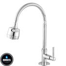 Torneira Gourmet Cozinha Bancada Mesa Pia Cano Inox Flexível 1/4 de volta