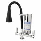 Torneira Gourmet Cozinha Com Filtro Bancada Mesa Pia em Metal Dois Jatos Flexível Preta 1/4 de Volta