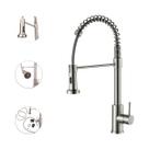 Torneira Gourmet Cozinha Inox Escovado Monocomando Spray Ducha Extensível Metal V124 Nickel Vimer