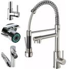 Torneira Gourmet Cozinha Monocomando Duo Escovada Flexível