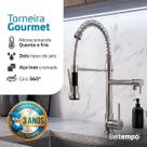 Torneira Gourmet Cozinha Monocomando Inox Bancada Beltempo