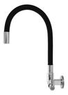 Torneira Gourmet De Cozinha Tubo Black Flexível Preta Parede Preto