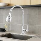 Torneira Gourmet Flexível para Cozinha ABS Cromada com Bica Móvel 1/4 de Volta