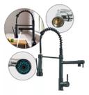 Torneira Gourmet Misturadora Monocomando Luxo Premium Inox preta