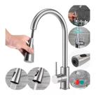 Torneira Gourmet Mono Comando Prata Cromo Extensível Cozinha