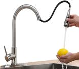 Torneira Gourmet Monocomando Pull Down 360 Cozinha Escovada