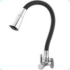 Torneira Gourmet para Cozinha Parede Mesa Pia Cano Flexível Dois Jatos Cano Cone Luxo Preto