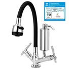 Torneira Gourmet Preta Filtro Slim Cozinha Mesa C61