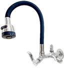 Torneira gourmet tubo preto flexível com arejador jato duplo e com saída para purificador 1/4 parede