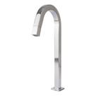 Torneira Inox Banheiro Lavatório Curva Alta Água Fria 1/4 Volta Quadrada Cromada V190 Vimer
