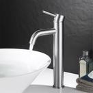 Torneira Inox Lavatório Bancada Alta Monocomando Escovada Inox, Grascan