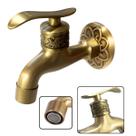 Torneira Jardim Banheiro Tanque Cozinha Clássica Cor Bronze Detalhada de Parede Latão Rústica