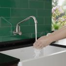 Torneira Longa Aço Inox 304 Parede Cozinha Banheiro Lavabo Cromada Fosca Abertura Gourmet Moderna