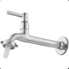 Torneira Longa para Tanque Jardim e Lavanderia em Metal Cromado Brilhante com Bico Luxo