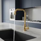 Torneira Luxo Dourada Fosca Bancada Pia Longa Banheiro Cozinha Gourmet Moderna Ambiente Rústico