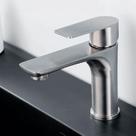 Torneira Luxo Inox Lavatório Bancada Baixa Monocomando Escovada Inox Cromada